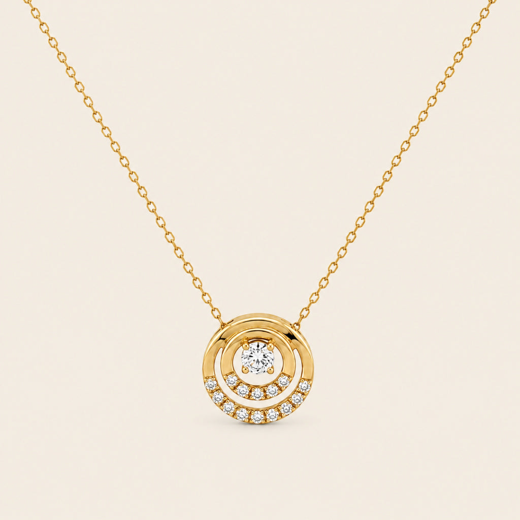 Halo – Collar de Oro Amarillo 14k con Diamante Natural