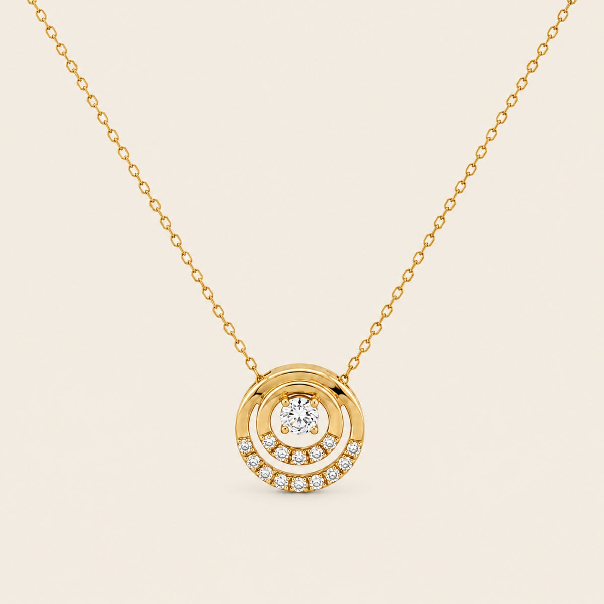 Halo – Collar de Oro Amarillo 14k con Diamante Natural