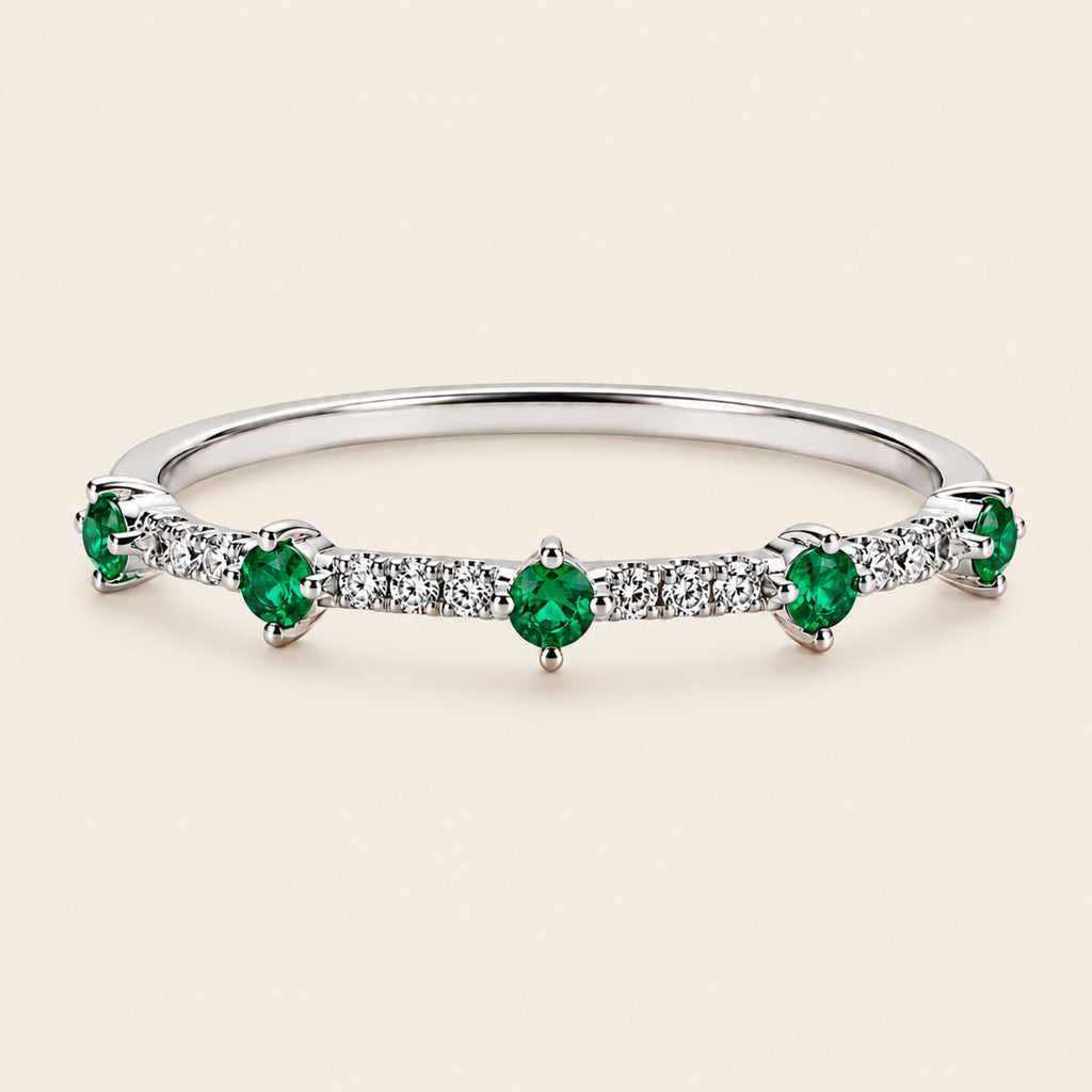 Churumbela Oro 14K con Esmeraldas Naturales y Diamantes