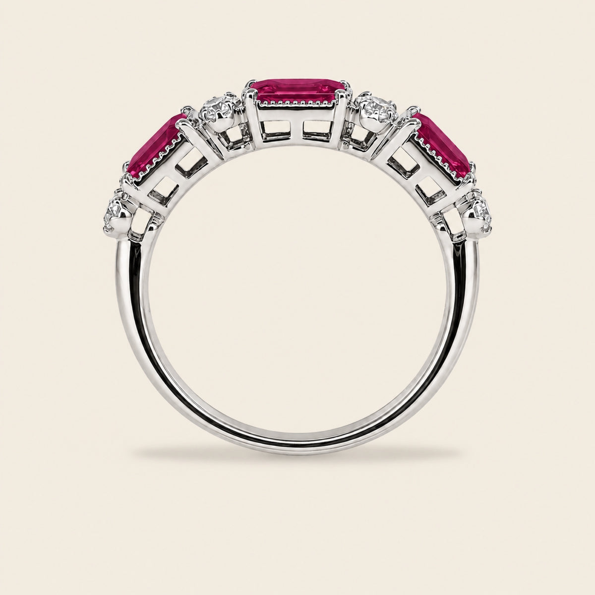 Estrella – Churumbela de Platino con Rubí y Diamante