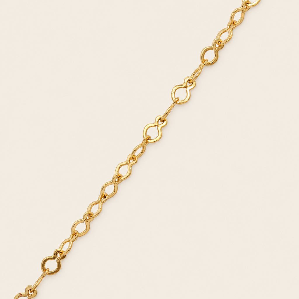 Collar Dorado con Ónix Verde Natural en Forma de Hongo
