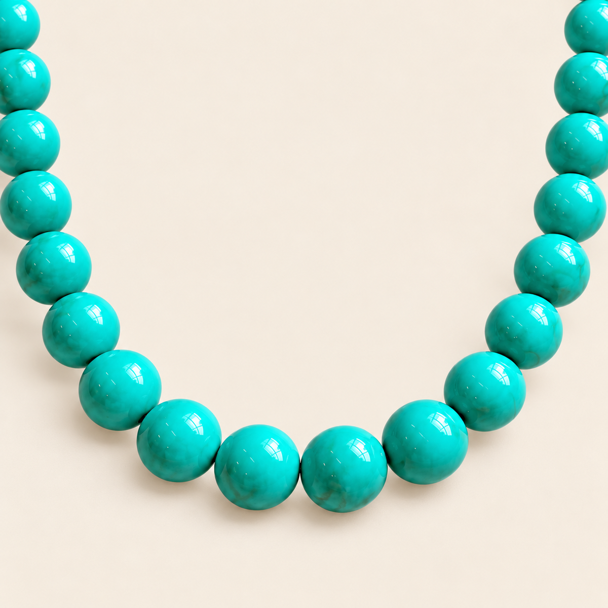 Bombón – Collar Dorado con Esferas de Resina Turquesa