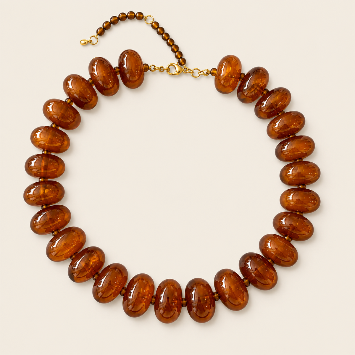 Caramelo – Collar Dorado con Ágata Café
