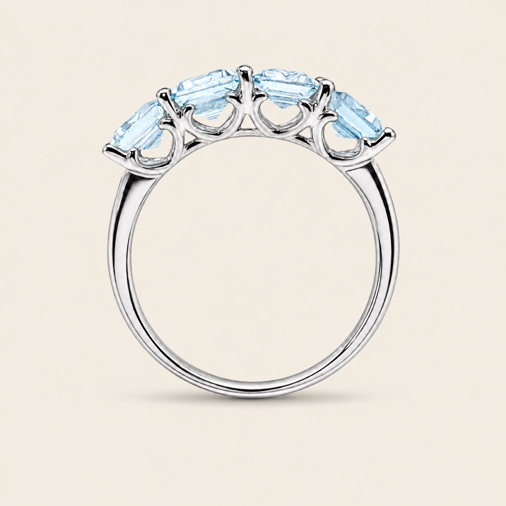 Helena – Churumbela de Oro Blanco 14k con Aguamarina y Diamante