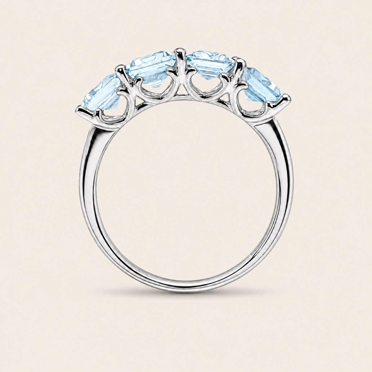 Helena – Churumbela de Oro Blanco 14k con Aguamarina y Diamante