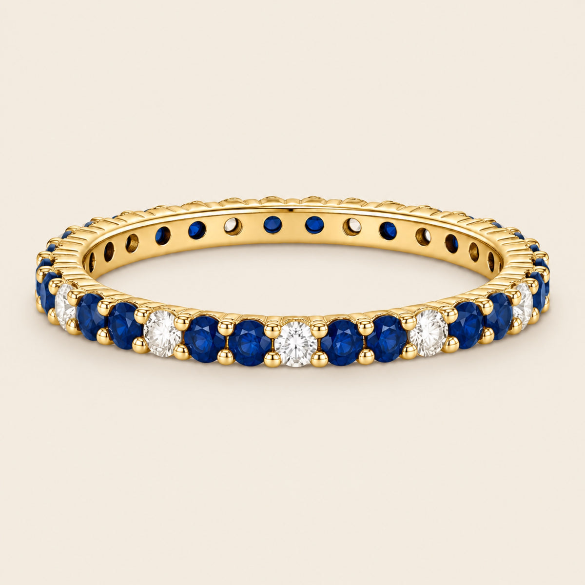 Karina – Churumbela Eternity de Oro Amarillo 18k con Zafiro y Diamante
