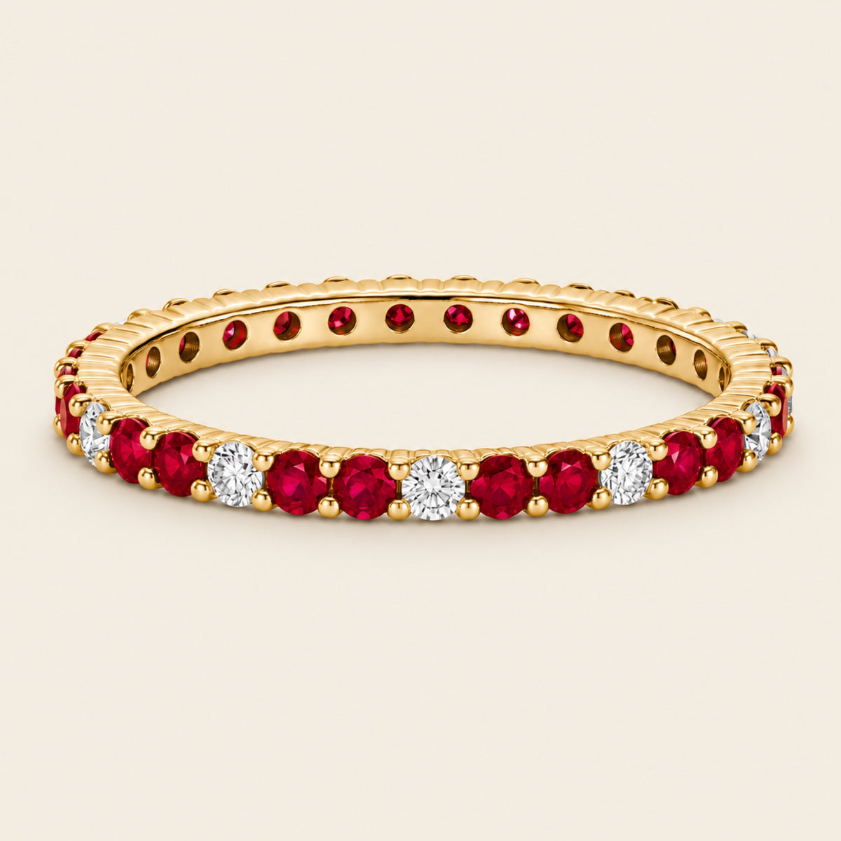 Liliana – Churumbela Eternity de Oro Amarillo 18k con Rubí y Diamante