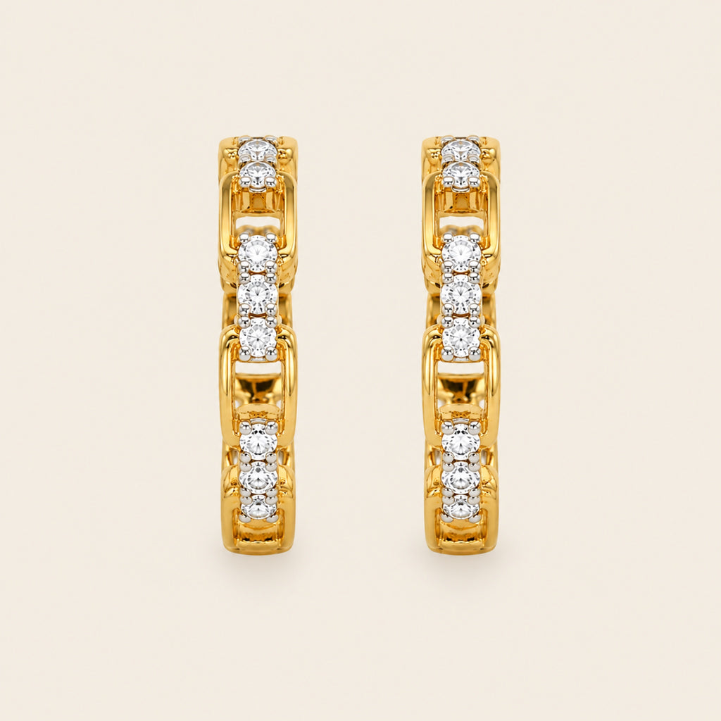 Carmen – Huggies de Oro Amarillo 14k con Diamante
