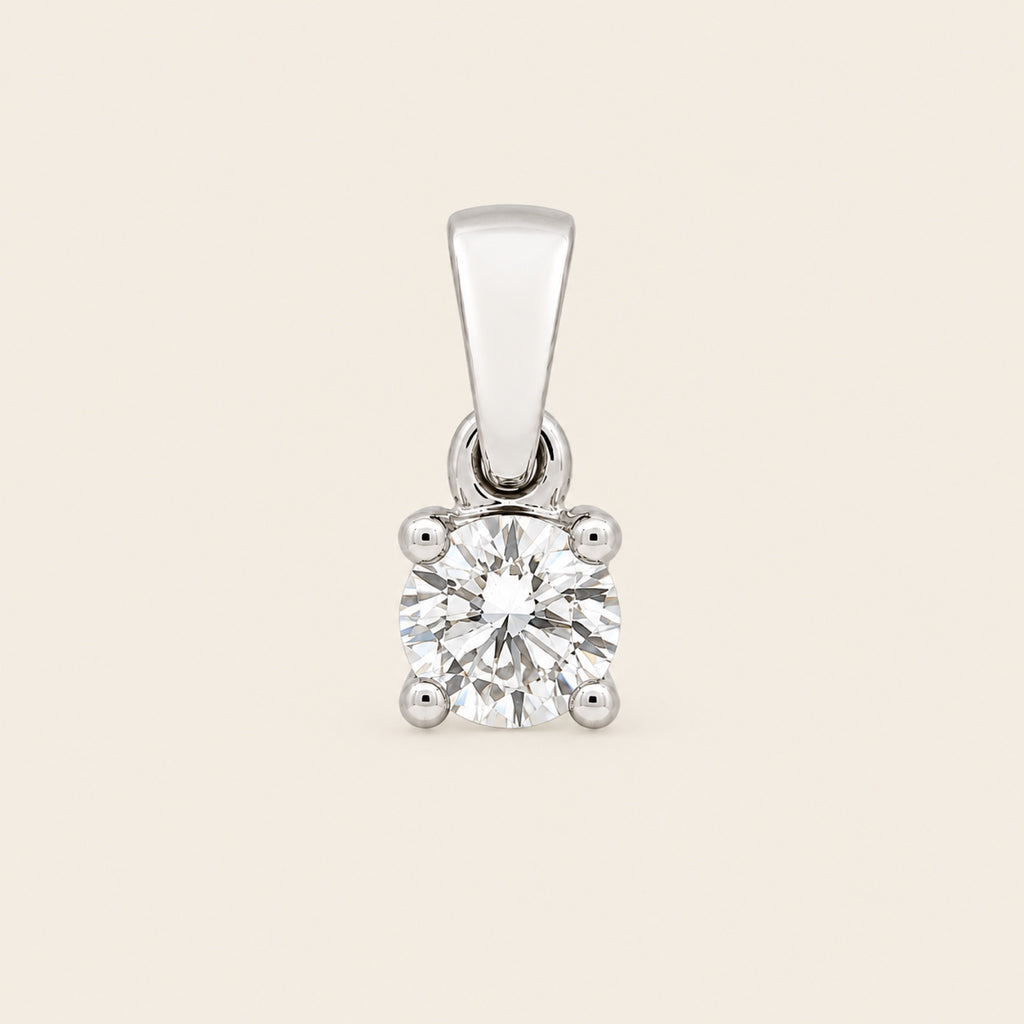 Dije de Oro Blanco 14k con Diamante