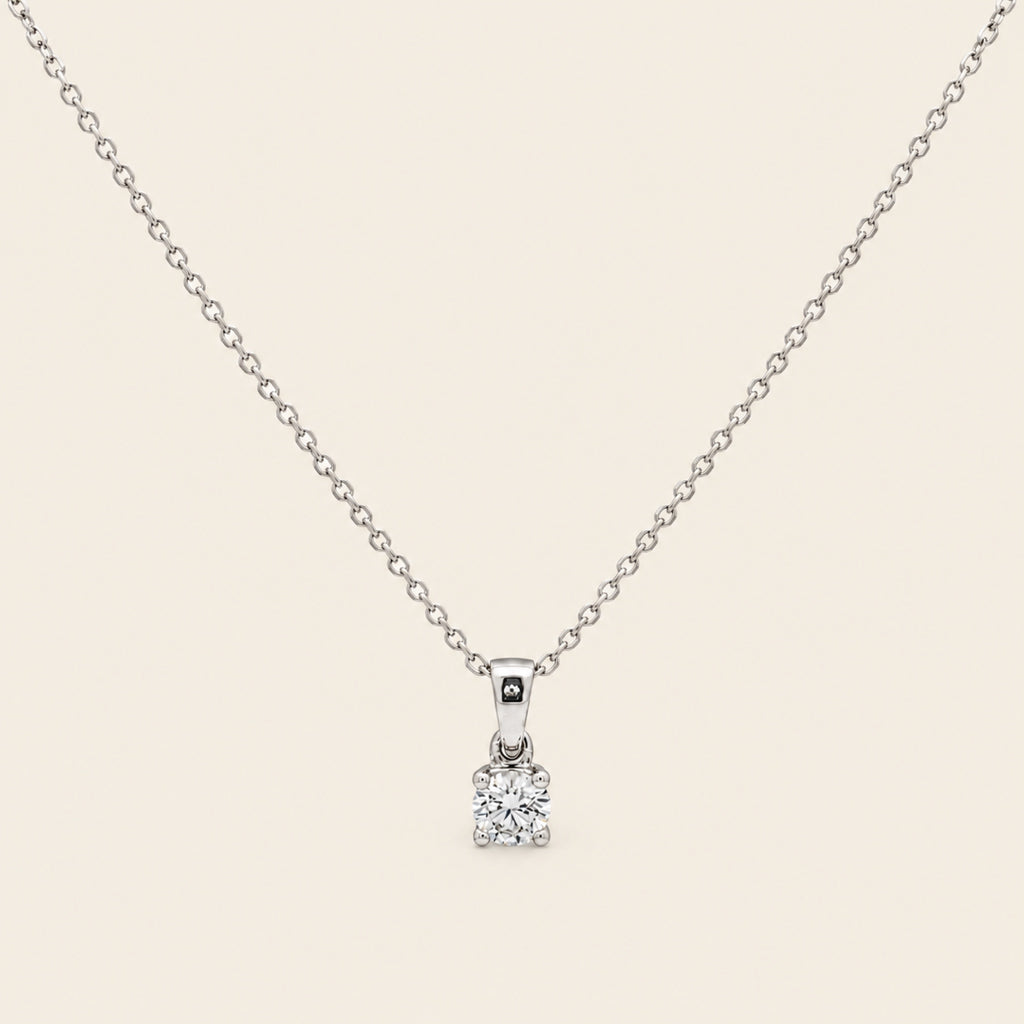 Dije de Oro Blanco 14k con Diamante