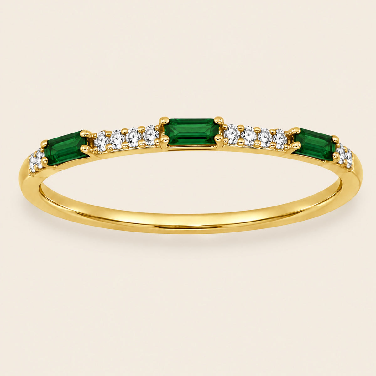 Churumbela de Oro Amarillo 14k con Esmeralda y Diamante