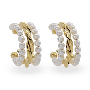 Aretes de Chapa con Perlas