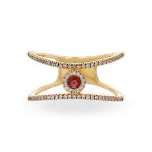 Anillo con Rubí y Diamantes Naturales