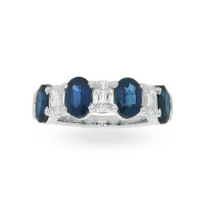 Anillo 18K con Zafiros y Diamantes