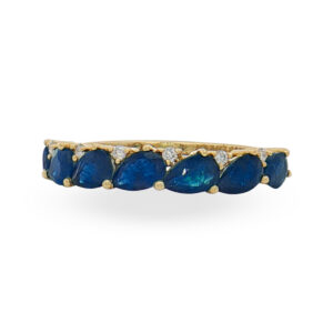 Anillo con Zafiros y Diamantes Naturales