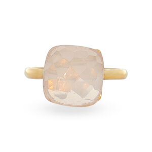 Anillo 14K con Cuarzo Rosa