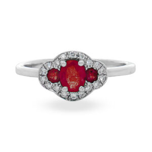 Anillo con Rubíes y Diamantes