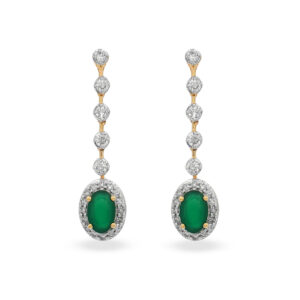 Aretes con Esmeralda y Diamantes