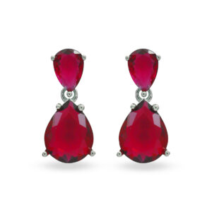 Arete Gota Doble Roja