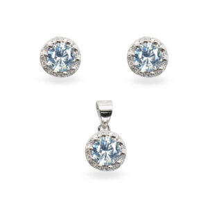 Set Aretes y Dije con Circonias