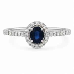 Anillo con Zafiro y Diamantes
