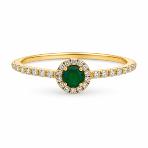 Anillo con Esmeraldas y Diamantes Naturales