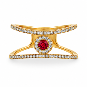 Anillo con Rubí y Diamantes Naturales