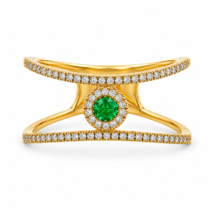 Anillo con Esmeralda y Diamantes