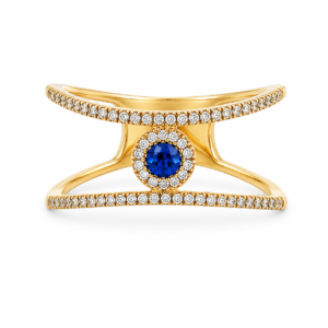 Anillo con Zafiro y Diamantes