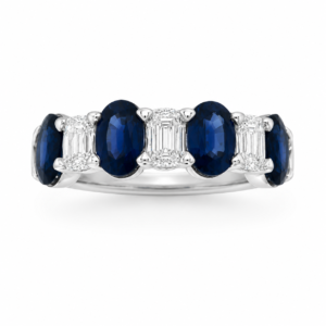 Anillo 18K con Zafiros y Diamantes