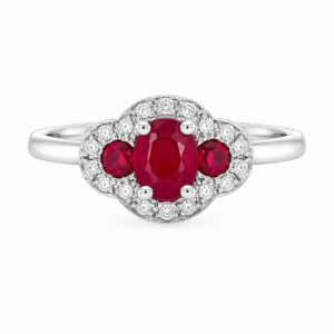 Anillo con Rubíes y Diamantes