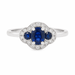 Anillo con Zafiros y Diamantes